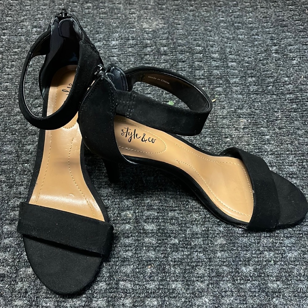Black sued heels